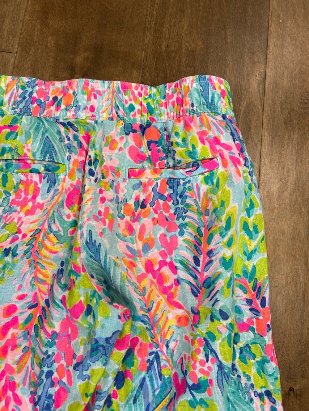 Lilly Pulitzer florita ‘ catch the wave ‘ bright linen pants small holy grail - Picture 7 of 10